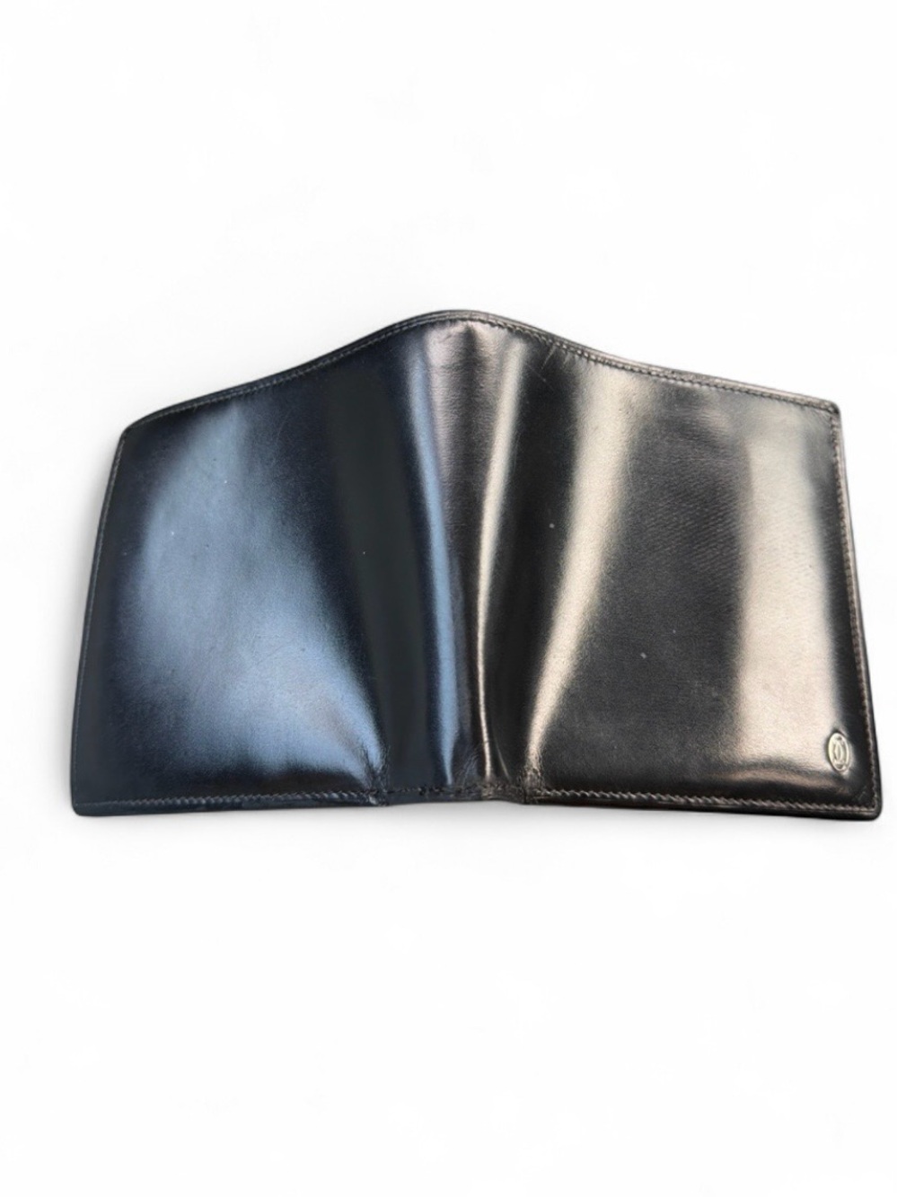 Authentic Cartier Black Leather Bifold Wallet w/ Coin Pocket & Authenticity Card - Picture 4 of 5